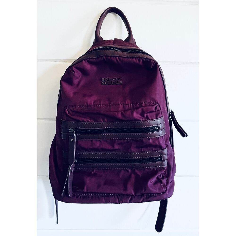 Sol and Selene Nylon Travel Backpack, Plum